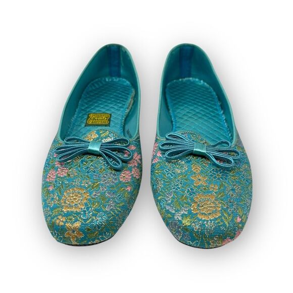 Vintage Daniel Green Teal Slippers Embroidered Bow USA Made Women’s 10 N (2A100) - Picture 3 of 12